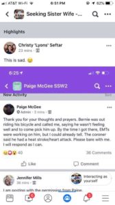 Bernie McGee Facebook post