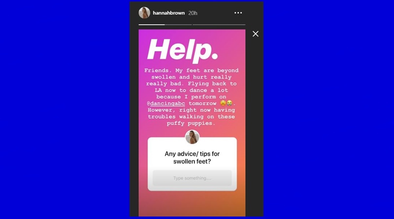 DWTS Hannah B asks for help