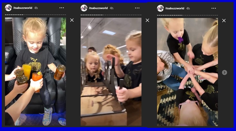 outdaughtered quints at the furniture store