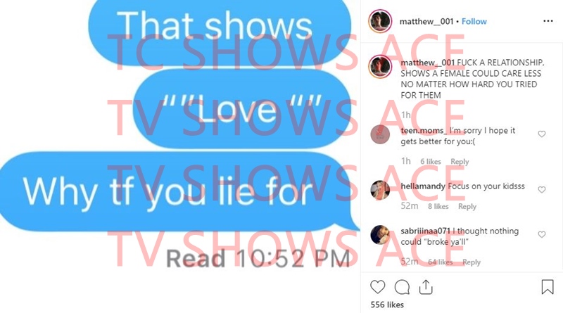 Unexpected Matthew's Instagram post