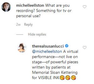 All My Children Susan Lucci Instagram Comment Screenshot