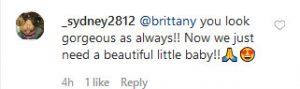 VPR Brittany Cartwright Instagram Comment Screenshot