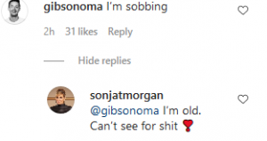 RHONY Sonja Morgan Instagram Comment Screenshot