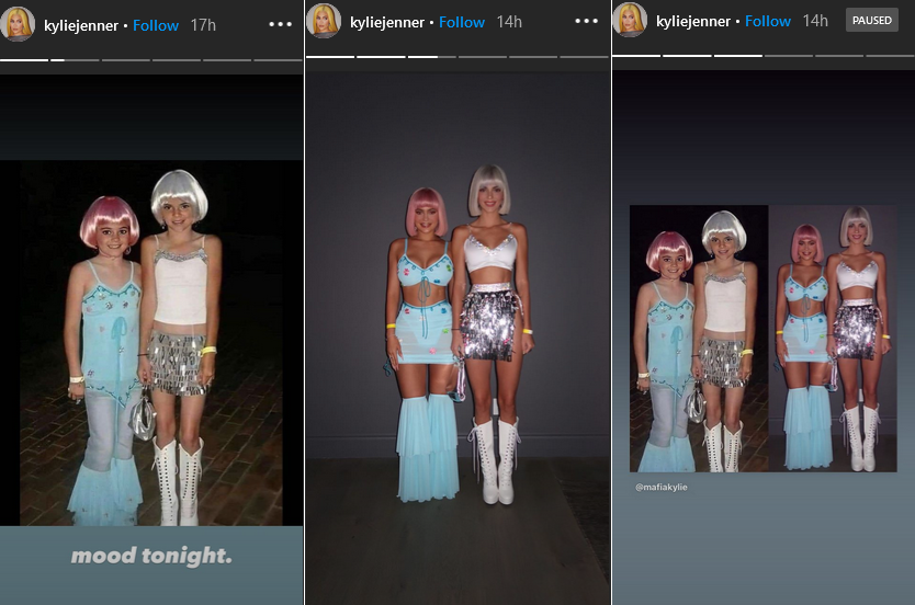 kylie jenner and kendall jenner halloween instagram stories