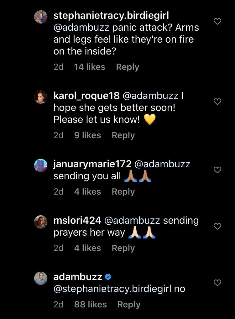 Adam Busby Instagram comments