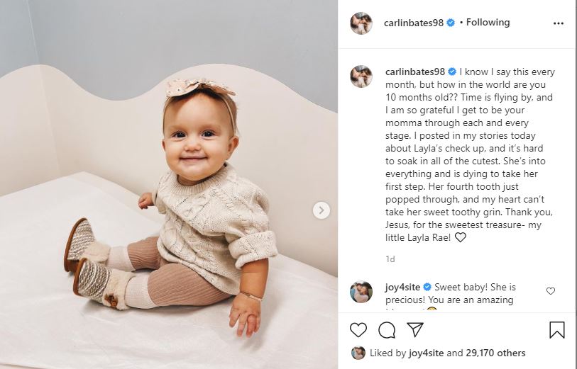 Carlin Bates shares Layla Update