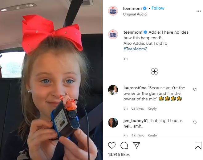 Leah Messer Daughter Adalynn With Gum