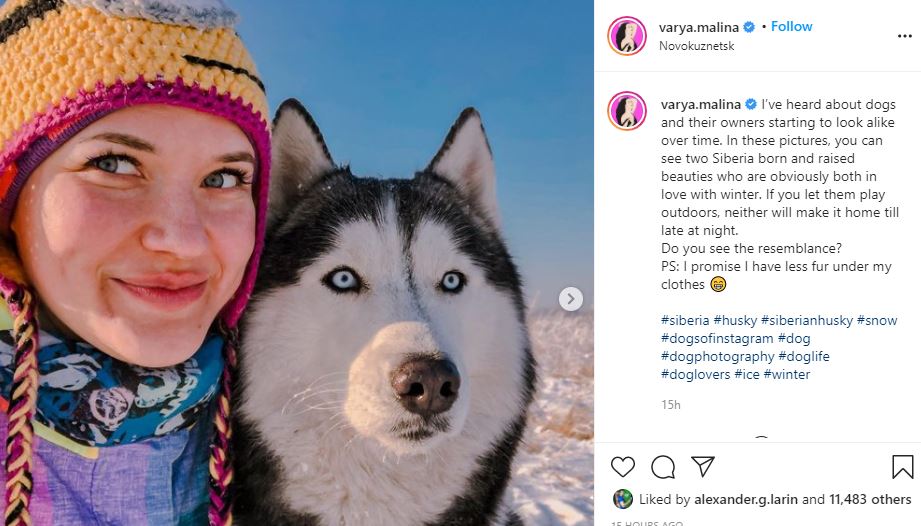 Varya Malina and her dog