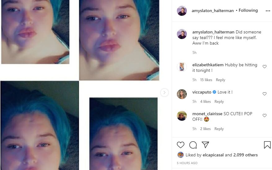 Amy Halterman Dyes Her Hair Bright Teal