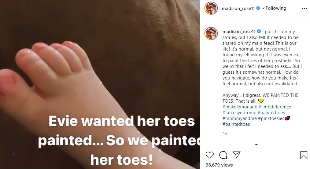 Maddie Brown Brush paints Evie K toenails
