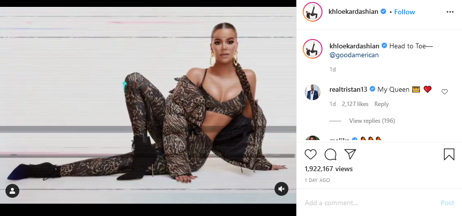 khloe kardashian instagram post