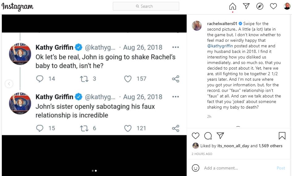 Rachel Walters Lashes Out At Kathy Griffin