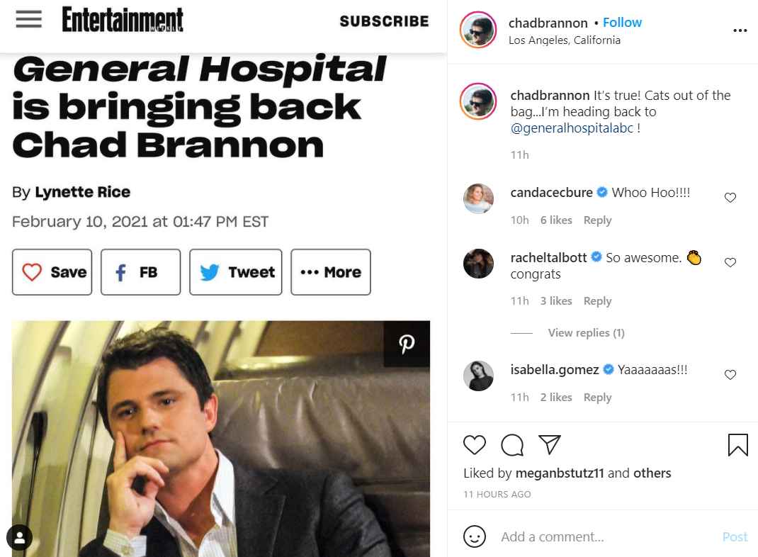Chad Brannon returns to General Hospital in an unknown role