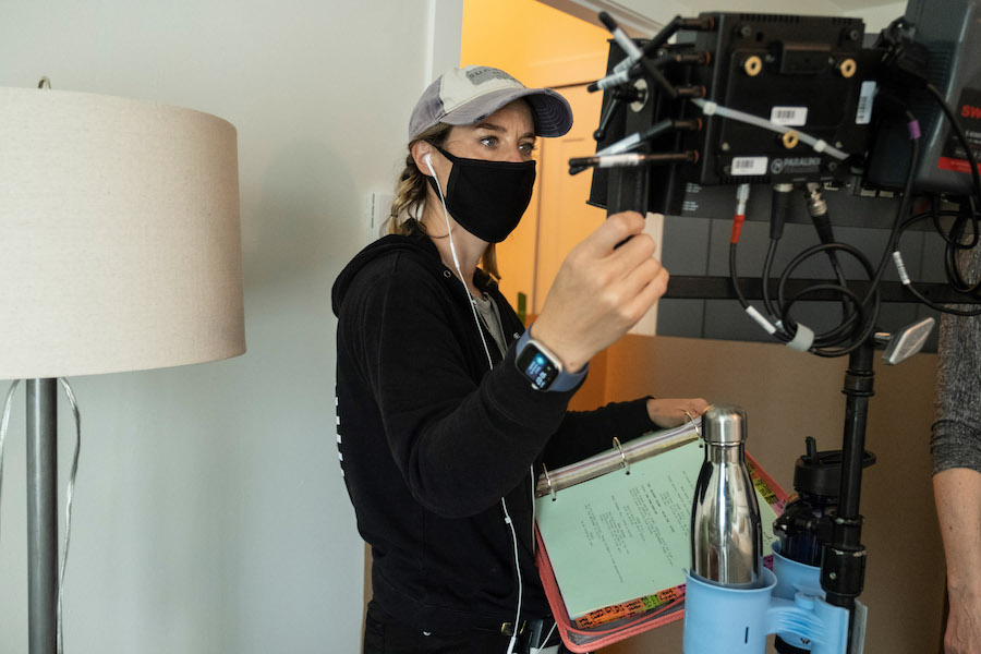 Director Ashley Williams on set of Circle of Deception, premiering Saturday, March 6th at 8pm ET/PT on Lifetime. Photo by Courtesy of Lifetime Copyright 2020
