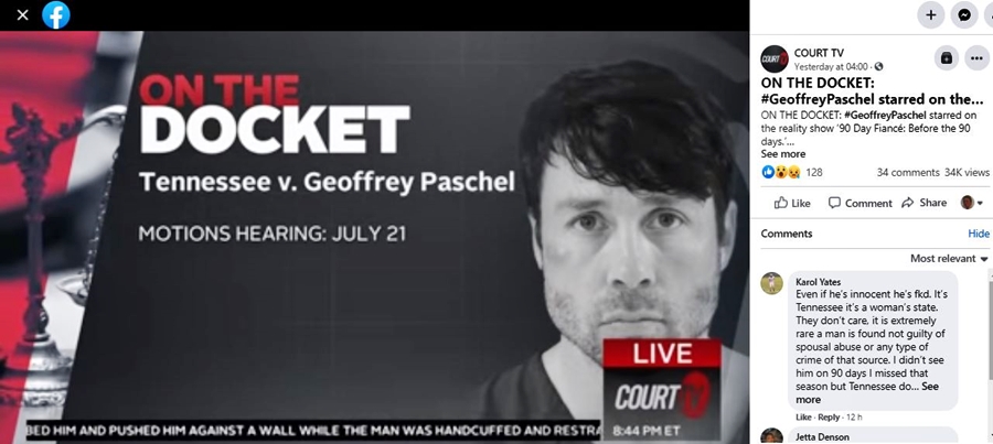 Geoffrey Paschel Makes The Big Time - Recent Case On Court TV