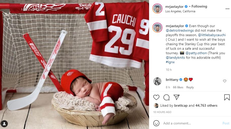 Jax Taylor Shares Adorable Detroit Red Wings Supporter, Baby Cruz