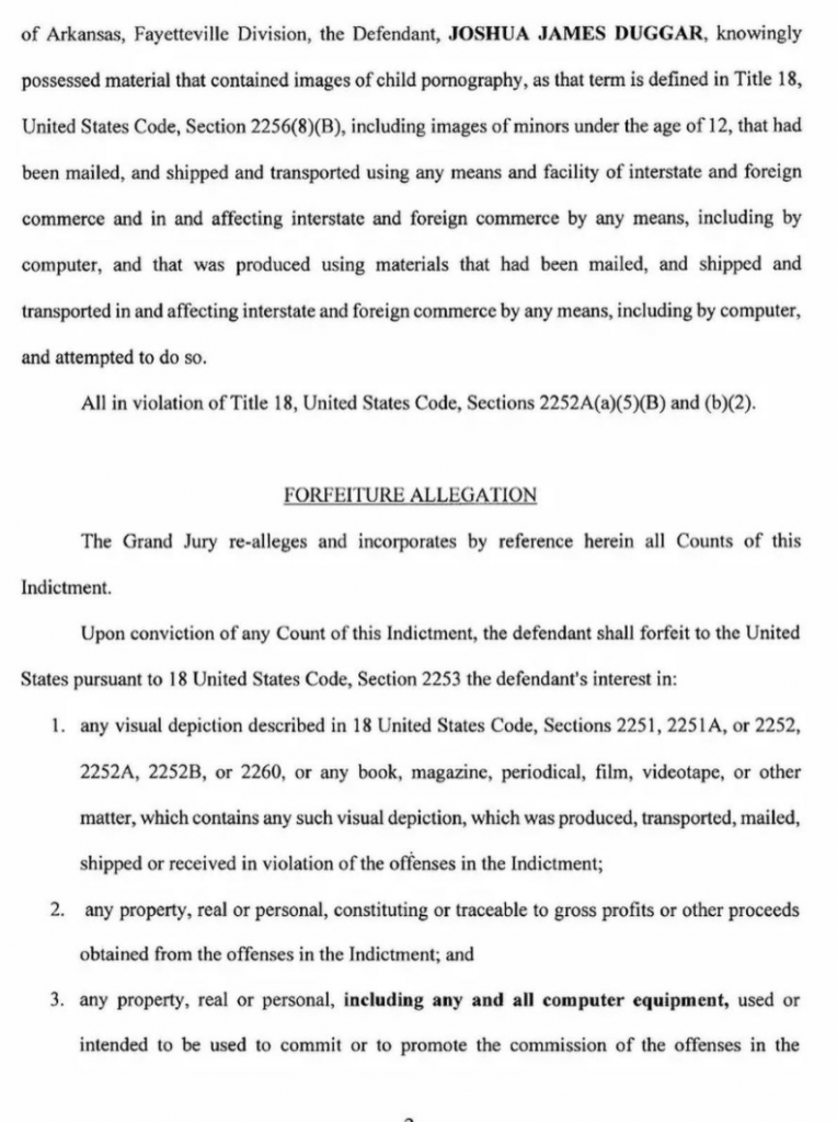 Josh Duggar's Indictment, Page 2