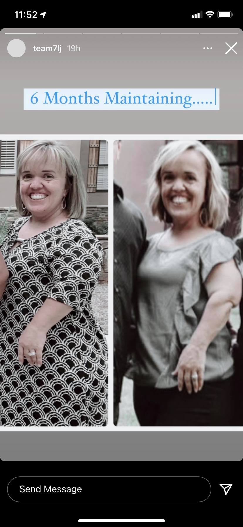 Amber Johnston comparison Weight Loss Photos May 2021