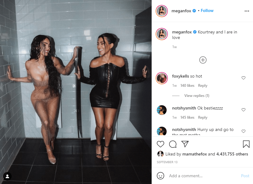 Megan Fox and Kourtney Kardashian Instagram 