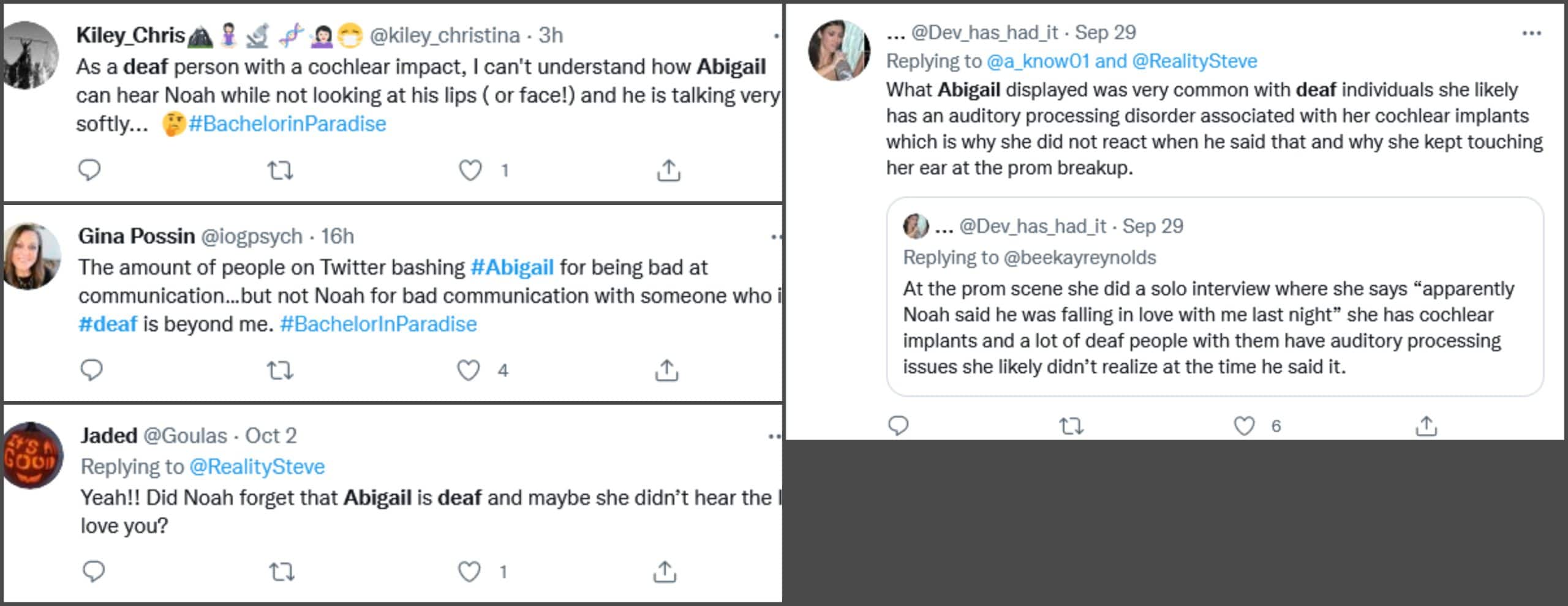 Comments about Abigail Heringer via Twitter