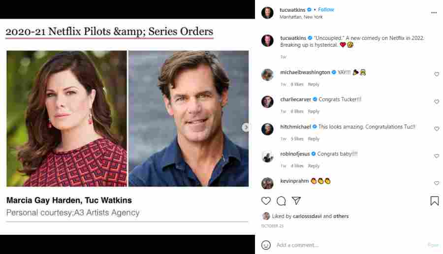 Tuc Watkins and Marcia Gay Harden star in the Netflix series Uncoupled
