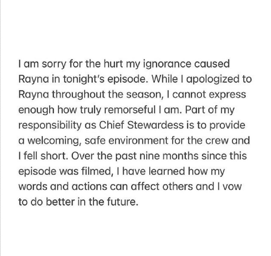 Below Deck Heather Chase Apologizes For Using N-Word [Credit: Heather Chase/Instagram]