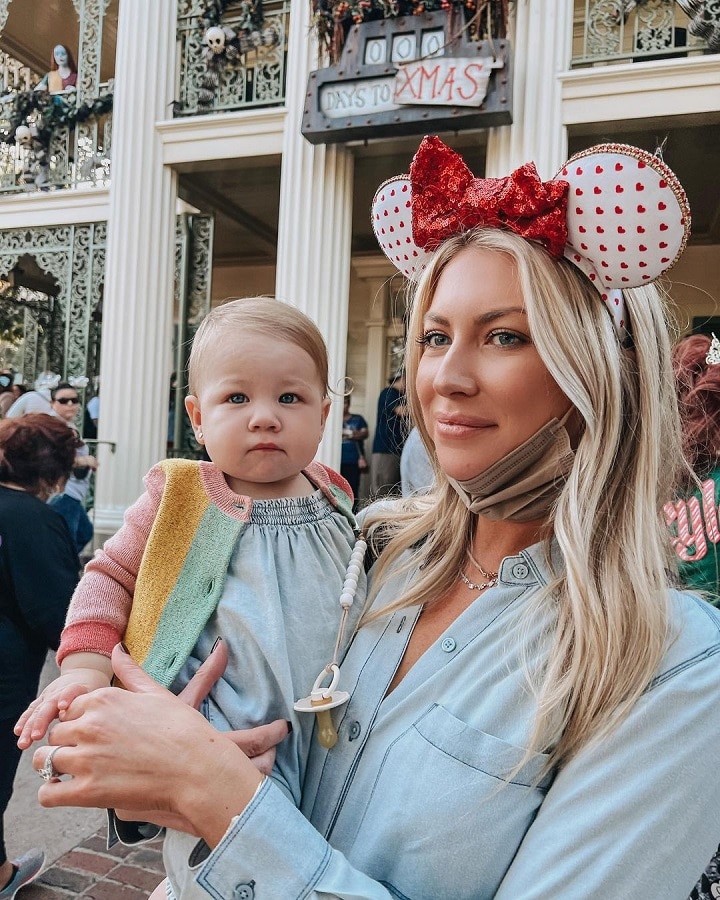 Stassi Schroeder With Baby Hartford In Disneyland [Credit: Stassi Schroeder/Instagram]